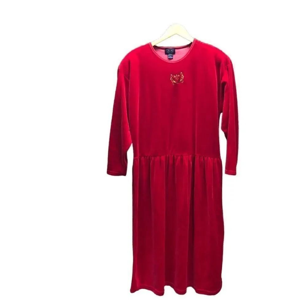 Allen Solly Red Velour Dress Size Large (L)  Have a Matching Green one!